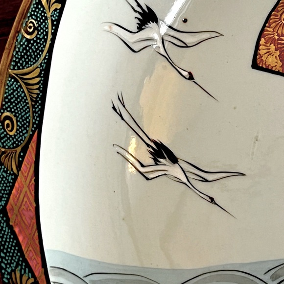 Japanese Kutani Porcelain Bowl Large Hand Painted In The Early 20th Cent… - Picture 10 of 16